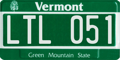 VT license plate LTL051