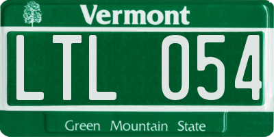 VT license plate LTL054