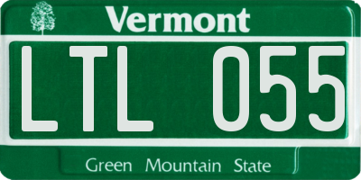 VT license plate LTL055