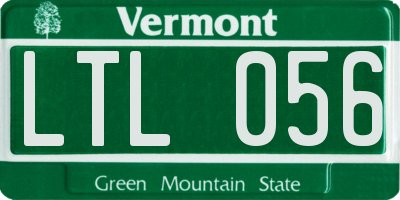 VT license plate LTL056