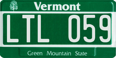 VT license plate LTL059