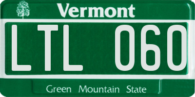 VT license plate LTL060