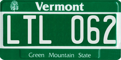 VT license plate LTL062
