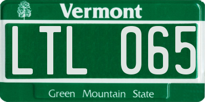 VT license plate LTL065