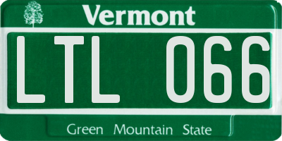 VT license plate LTL066