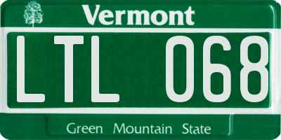 VT license plate LTL068