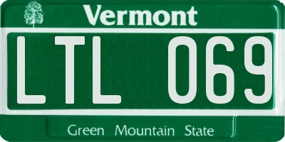 VT license plate LTL069