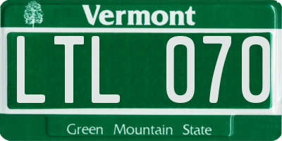 VT license plate LTL070