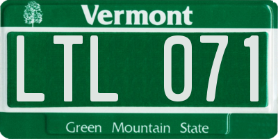 VT license plate LTL071