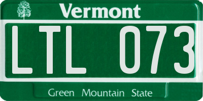 VT license plate LTL073