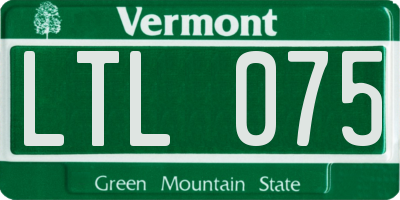VT license plate LTL075