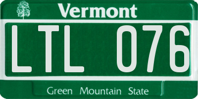 VT license plate LTL076