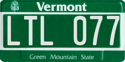 VT license plate LTL077