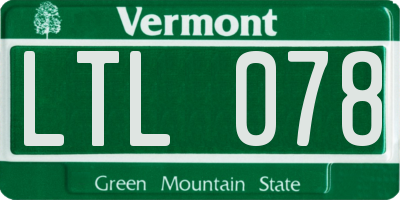 VT license plate LTL078
