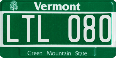 VT license plate LTL080