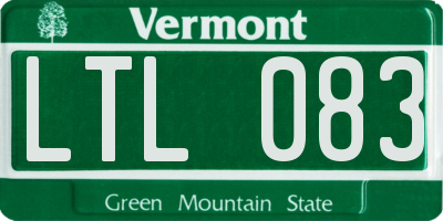 VT license plate LTL083