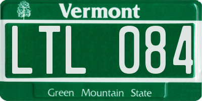 VT license plate LTL084