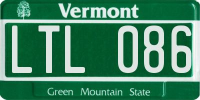 VT license plate LTL086