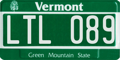 VT license plate LTL089