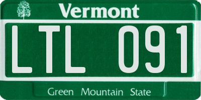 VT license plate LTL091