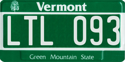 VT license plate LTL093