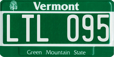 VT license plate LTL095