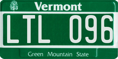 VT license plate LTL096