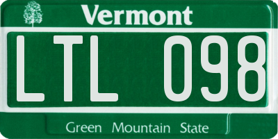 VT license plate LTL098