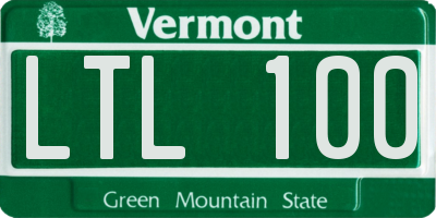 VT license plate LTL100