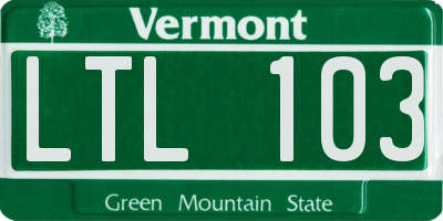 VT license plate LTL103