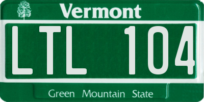 VT license plate LTL104
