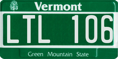VT license plate LTL106