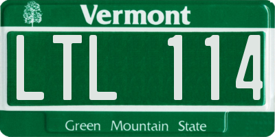 VT license plate LTL114
