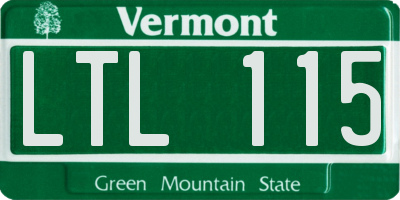 VT license plate LTL115