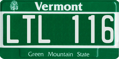 VT license plate LTL116