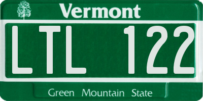 VT license plate LTL122