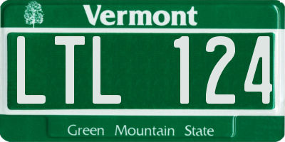 VT license plate LTL124