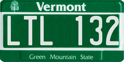 VT license plate LTL132