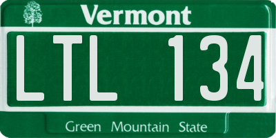 VT license plate LTL134