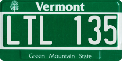 VT license plate LTL135
