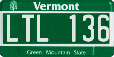 VT license plate LTL136
