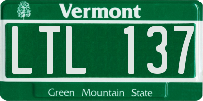 VT license plate LTL137
