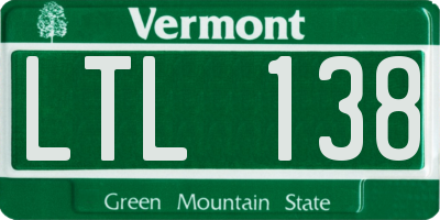 VT license plate LTL138