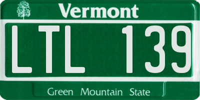 VT license plate LTL139