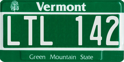 VT license plate LTL142