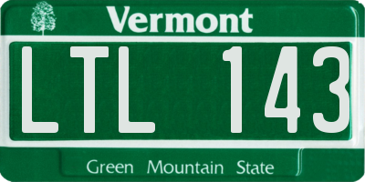 VT license plate LTL143