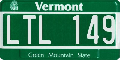 VT license plate LTL149