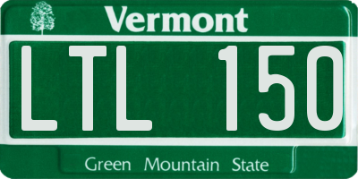 VT license plate LTL150