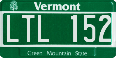 VT license plate LTL152
