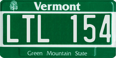 VT license plate LTL154
